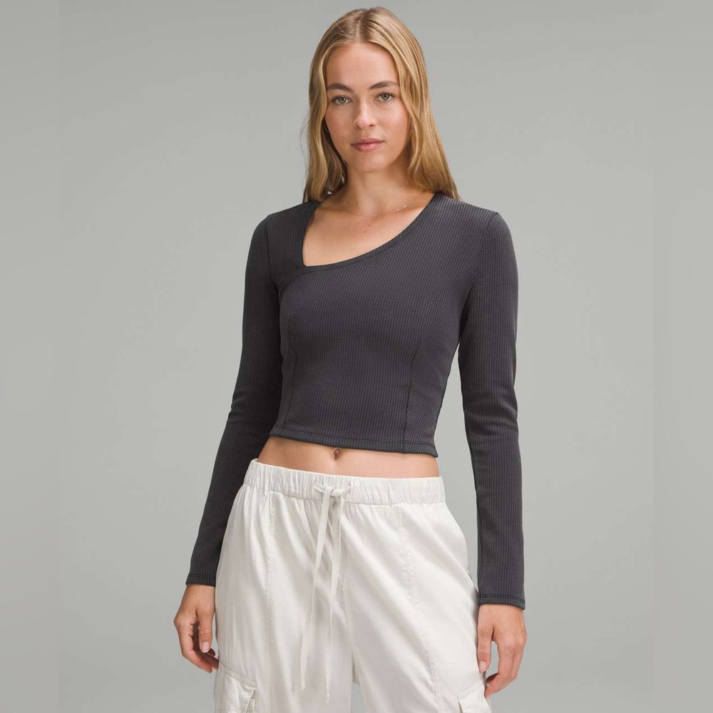 BWT Lululemon Ribbed Softstreme Asymmetrical Long-Sleeve Shirt